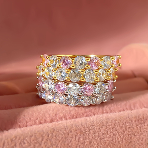 Anillos de Moda, Joyería Impresionante, Anillo de Eternidad con Circonitas Multicolores Chapado en Oro de 18K para Mujer - Product Image 2