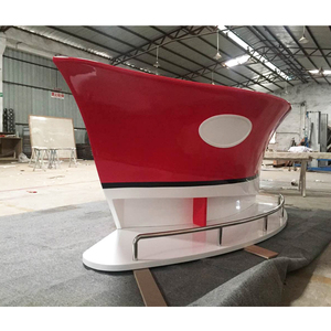 Design moderne utilisé décoration de la maison boisé rouge bateau comptoir de bar avec mur arrière - Product Image 3