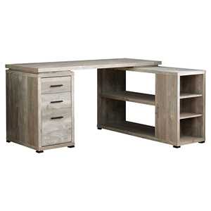 HMS 47 \ "grigio a forma di L scrivania del Computer con tre cassetti e libreria Design semplice PC scrivania da gioco per camera da letto funzione pieghevole - Product Image 2