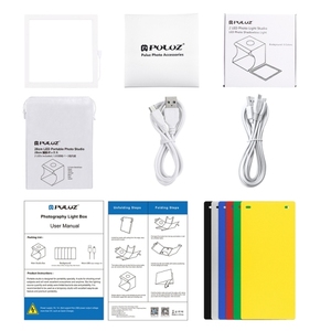 Puluz Pu5137 Mini LED Nhiếp Ảnh Shadowless Ánh Sáng Đèn Bảng Điều Chỉnh Pad + Studio Chụp Lều Hộp - Product Image 6