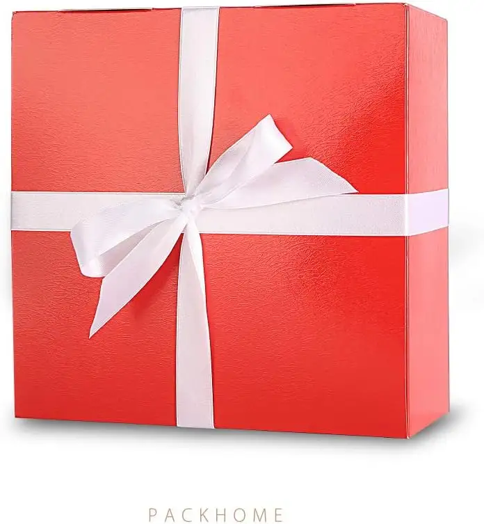 선물용 뚜껑이있는 빨간 선물 상자 크리스마스 종이 선물 상자, 공예, 컵케익 상자