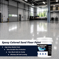 Peinture époxy colorée pour sols en béton, revêtement époxy auto-nivelant, finition effet marbre brillant pour garages et sous-sols