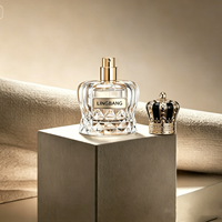 Exclusivo y Creativo Frasco de Perfume de Cristal Transparente de 50ml 100ml, con Atomizador y Caja de Empaque