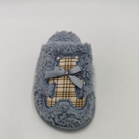 Pantoufles d'intérieur en peluche Teddy pour enfants, personnalisables, douces, chaudes, en fourrure, avec nœud en TPR, pour chambre à coucher, vente en gros