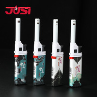 Encendedor de Chispa JUSI HC1030 Resistente al Viento con Boquilla Larga, Encendedor de Butano Recargable Multifunción