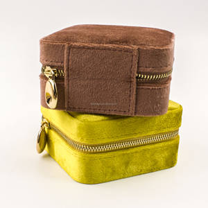 ジュエリーオーガナイザー米国鉱山ジュエリーボックスベルベット収納パーソナライズされたジュエリーボックス8色ポータブル - Product Image 4