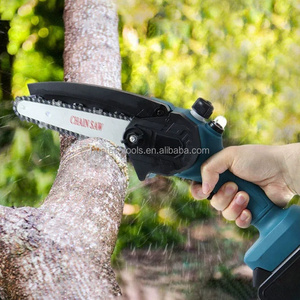 Mini tronçonneuse sans fil de qualité industrielle de 6 pouces avec poignée supérieure et 2 batteries, option OEM pour l'élagage et la coupe du bois - Product Image 3
