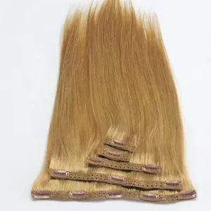 Preiswerter Preis Clip-In-Haarverlängerungen 100 % menschliches Haar Maschine Doppelgewebe mit Clips und Spitze