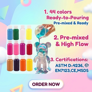 Kit di Pittura Acrilica Fluida Non Tossica Pronta all'Uso, 44 Colori Pre-miscelati per Arte Fluida su Tela, Orsetti Fai-da-Te e Studi Artistici, Asciugatura Rapida - Product Image 1