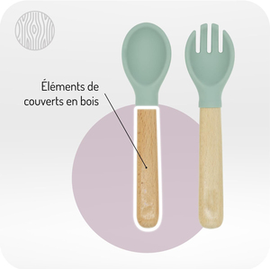 Ensemble complet d'alimentation pour bébé en silicone pour la diversification alimentaire des tout-petits, comprenant assiette, cuillère, fourchette, bavoir, bol, gobelet à eau et à collation - Product Image 4