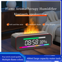 Nouvelle Arrivée 2026 : Humidificateur Diffuseur d'Air à Flamme Simulée Tendance avec Horloge et Lampe d'Ambiance RVB pour Chambre