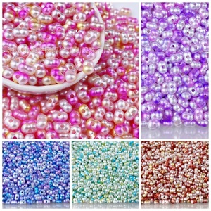 Perles d'arachide 4x8mm dégradées bicolores en résine plastique, perles intercalaires DIY pour chaînes de téléphone, pendentifs de voiture, porte-clés - Product Image 5