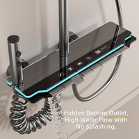 Ensemble de robinetterie de douche murale de luxe moderne en aluminium avec affichage numérique LED et jet de massage doux pour hôtels