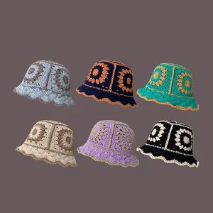 2025 Mới Đến Phụ Nữ Của Handmade Crochet Ngư Dân Mũ Y2K Thời Trang Mùa Hè Bãi Biển Hollow Dệt Kim Xô Hat - Product Image 1