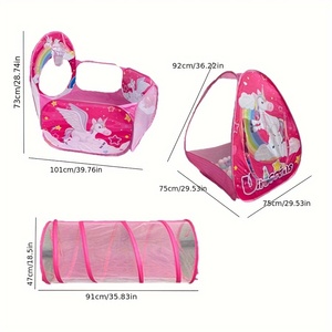 Château de princesse rose 3 en 1, <span class=keywords><strong>yourte</strong></span>, tente pliable pour enfants, tente de jeu pop-up pour filles, cadeau - Product Image 5