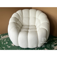 Fauteuil individuel ergonomique de salon moderne en bouclette, design enveloppant, haute qualité, personnalisé