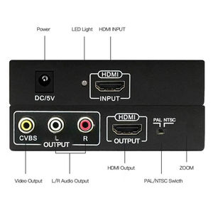 HDMI để HDMI và AV RCA CVBS Composite ra Video chuyển đổi âm thanh Adapter hỗ trợ 1080p tự động <span class=keywords><strong>Scaler</strong></span> Zoom ra PAL NTSC - Product Image 3