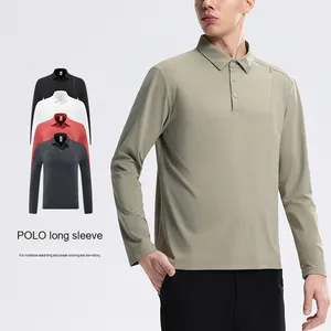 JAC22 B1027 <span class=keywords><strong>Polo</strong></span> Sportiva da <span class=keywords><strong>Uomo</strong></span> Traspirante ad Asciugatura Rapida a Maniche Lunghe, Semplice e Comoda con Colletto Rovesciato - Product Image 1
