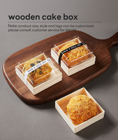 Mini boîte à dessert en bois avec couvercle haut transparent, sortie d'usine directement de notre fabricant, parfaite pour les pâtisseries individuelles, les macarons