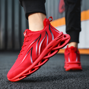 Chaussures de sport décontractées pour hommes, confortables, à lacets, pour un usage quotidien, pour les jeux de ball, style sportif, couleurs unies, motifs rayés, tige en tissu - Product Image 3