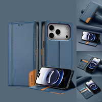 Étui portefeuille magnétique en cuir pour iPhone 18 17 Air 16E 16 Pro Max 15 14 13 12 11 XS XR Max 8 7 Plus avec porte-cartes et housse de téléphone
