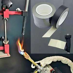 Pita Kain Asetat Tahan Panas Suhu Tinggi UL510, Anti Api, Isolasi Pipa, Hitam, Gulungan Pita Pengikat Kabel - Product Image 1