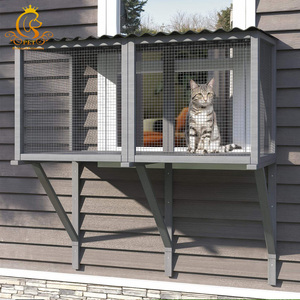 EUR PET son tasarım kedi Catio katı ahşap kedi pencere levrek lüks kedi evi kafes - Product Image 6