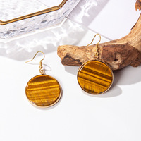 Boucles d'oreilles en cristal naturel pour cadeau de mariage, design exagéré en forme de pin bleu, améthyste, acier inoxydable