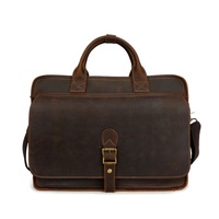 Stijlvolle Schoudertas 15 'Laptop Retro Echte Koe Mannen Crazy Horse Lederen Business Tas Lederen Aktetas