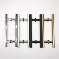 Moderne carré Push Pull tubulaire dos à dos montage intérieur principal métal bois porte en verre acier inoxydable poignée de porte de Type H