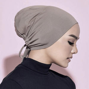 Chapeau turban en coton mercerisé pur de style décontracté de haute qualité, chapeau musulman, bonnet de base avec bande élastique réglable - Product Image 1