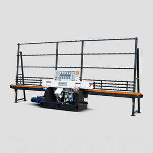 Machine à chanfreiner le verre en ligne droite à 4 moteurs pour le traitement des bords plats avec arris à 45 degrés et commande électrique, en promotion - Product Image 1
