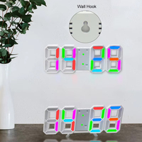 Jam Dinding LED 3D Elektronik Warna-warni Harga Terjangkau untuk Ruang Kelas, Kontrol via Aplikasi, Dekorasi Rumah, Lampu LED, Jam Dinding 3D