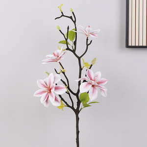 Simulated Magnolia Flower <b>Artificial</b> Flower High Simulation Plastic Long <b>Stem</b> Home Decoration Living Room Ornament - Product Image 3