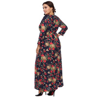 Usine OEM Automne Plus La Taille À Manches Longues Rétro Floral Soirée Longue Maxi Robes Décontractées