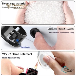 Passe-câble plat noir en nylon de 20 mm avec protection pour tuyau rond à clipser - Product Image 5