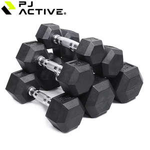 Pinjian thương mại miễn phí Trọng lượng nâng tập thể dục tập luyện cao su 5kg 40kg 50kg quả tạ hình lục giác HEX quả tạ đặt - Product Image 1