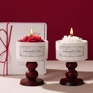 Juego de regalo de velas perfumadas de flores de Camelia con portavelas francés caja de cerillas para decoración del hogar regalo de boda - Product Image 4