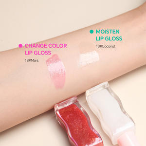 Huile à Lèvres Vegan de Couleur Changeante Marque Privée Logo Personnalisé Bouteille en Verre Huile à Lèvres Hydratante à Couleur Changeante - Product Image 5