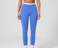 Leggings de yoga côtelés taille haute effet seconde peau, style européen-américain, color-block, pour femme, avec effet gainant ventre plat