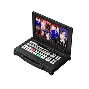 Top-Verkäufe 1080P HD Mini Pro 13,3 "LCD 6-Kanal PGM Multi view 4xH DMI-Eingänge Aufnahme Video Mixer Switcher Broadcast-Maschine