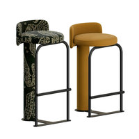 Tabouret de bar de style industriel rétro avec cadre en métal noir, tissu à motif tigre écologique et durable, tabouret de comptoir pour cafés, bars à domicile