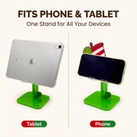 Support de téléphone pliable multi-angle réglable en acrylique rouge et blanc, antidérapant, avec espace de chargement, personnalisable OEM, pour Noël