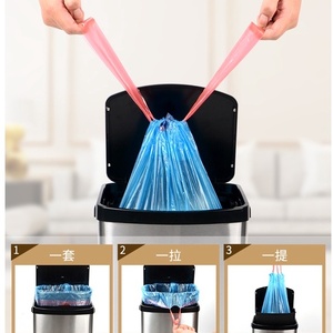 4 Gal dây rút làm sạch túi rác, dễ dàng kéo túi rác, tự động đóng cửa Tie Thùng rác bin Liners cho thùng rác nhà bếp, 15 đếm - Product Image 3