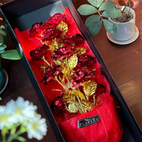 Buket Mawar Emas 24K - Hadiah Romantis Abadi untuk Hari Valentine, Natal, Tahun Baru Imlek, Hadiah Mewah Buatan Tangan yang Dapat Disesuaikan