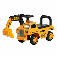 Escavatore Giocattolo Cavalcabile in Plastica per Bambini 2-4 e 5-7 Anni, 6 Ruote, Braccio Flessibile, Facile da Guidare, Robusto e Durevole