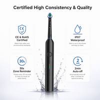Brosse à dents électrique rotative rechargeable à prix d'usine, brosse à dents oscillante avec poils moyens, étanche IPX7