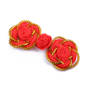 Yiwu Wintop Chinlon Material <span class=keywords><strong>oro</strong></span> color rosa <span class=keywords><strong>flor</strong></span> forma hecha a mano nudo chino <span class=keywords><strong>botones</strong></span> para tarjeta <span class=keywords><strong>de</strong></span> boda - Product Image 3