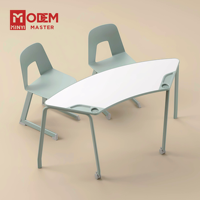 MINYI DÔME Interchange Crescent Mobilier scolaire Design moderne Tables pour étudiants MDF PP Acier Salle de classe Bureau confortable