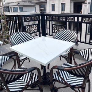 Sedia da Ristorante in Rattan Impilabile per Esterni, con Copertura, per Cortili, Caffè all'Aperto, Giardini e Bar Domestici - Product Image 3